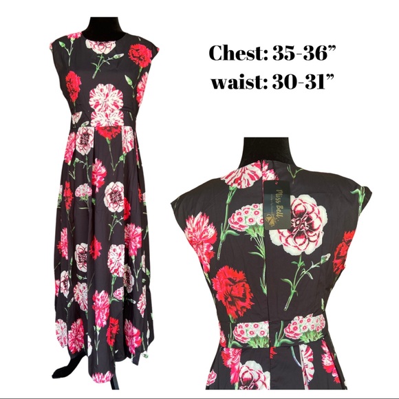 Sleeveless Floral Maxi Dress Size Small carnation print - Picture 2 of 6